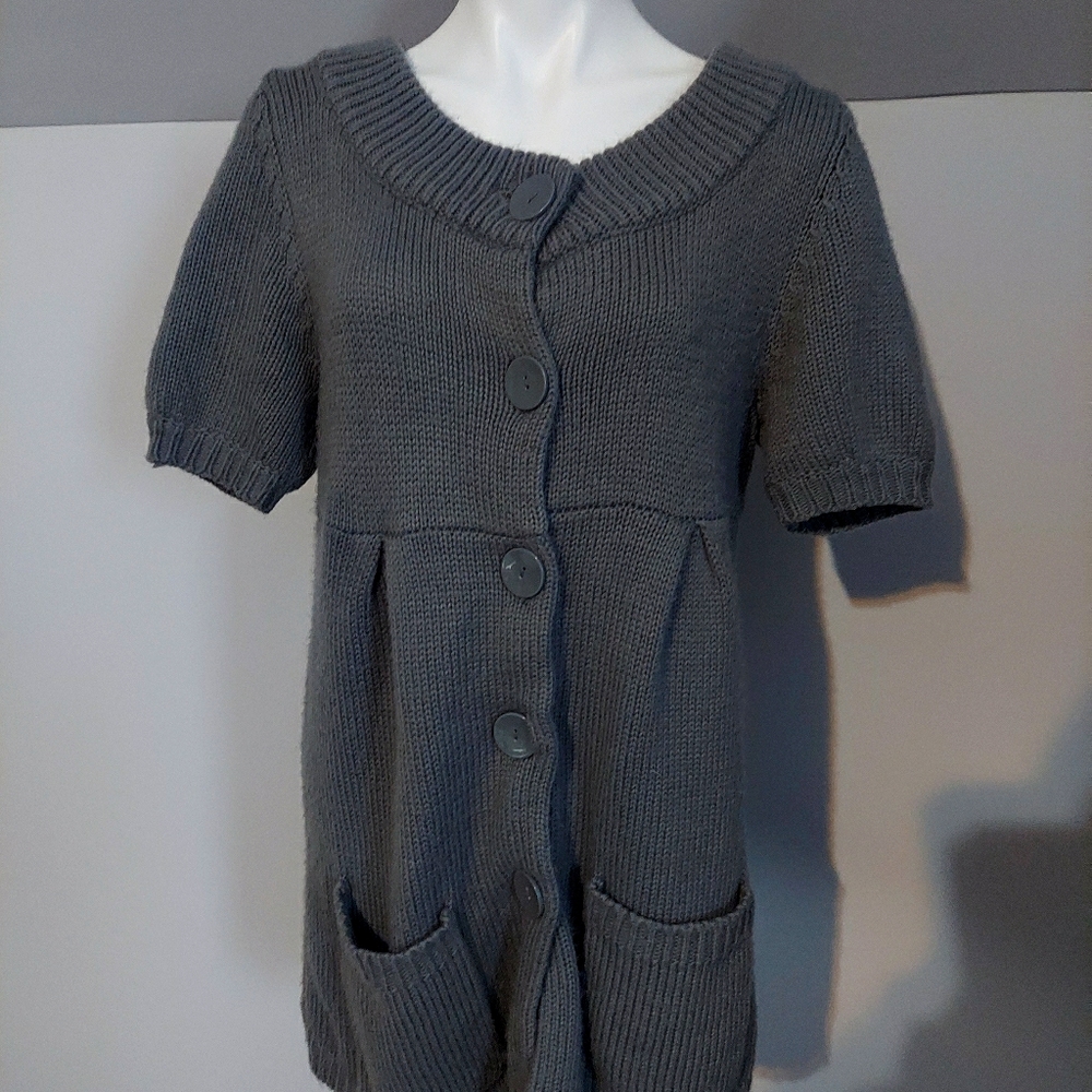 Women's Gray Thigh length sweater